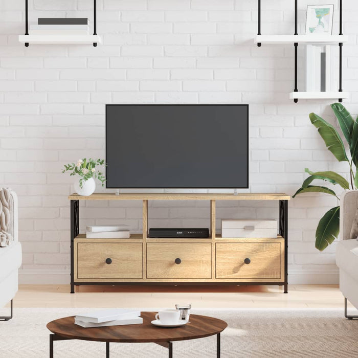 Comodă TV, stejar sonoma, 102x33x45 cm, lemn prelucrat & fier WALTI
