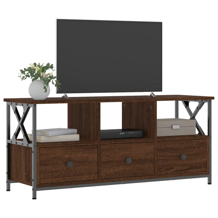Comodă TV, stejar maro, 102x33x45 cm, lemn prelucrat & fier - WALTI WALTI