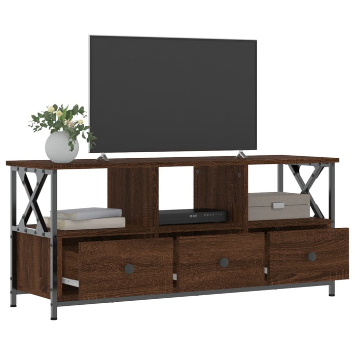 Comodă TV, stejar maro, 102x33x45 cm, lemn prelucrat & fier - WALTI WALTI