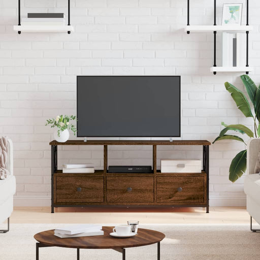 Comodă TV, stejar maro, 102x33x45 cm, lemn prelucrat & fier - WALTI WALTI