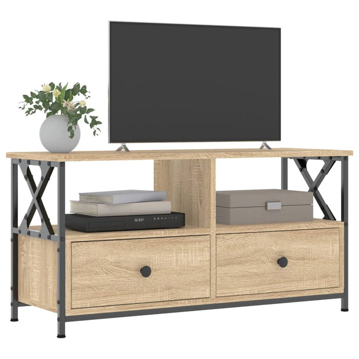 Comodă TV, stejar sonoma, 90x33x45 cm, lemn prelucrat & fier - WALTI WALTI