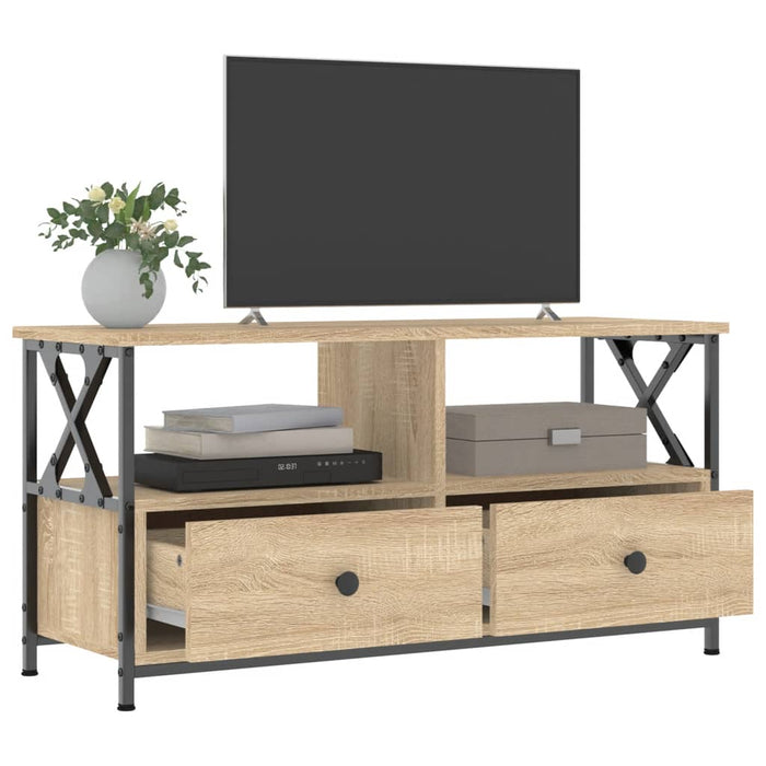 Comodă TV, stejar sonoma, 90x33x45 cm, lemn prelucrat & fier - WALTI WALTI