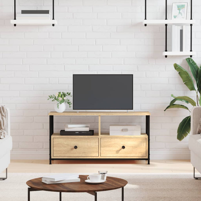Comodă TV, stejar sonoma, 90x33x45 cm, lemn prelucrat & fier - WALTI WALTI