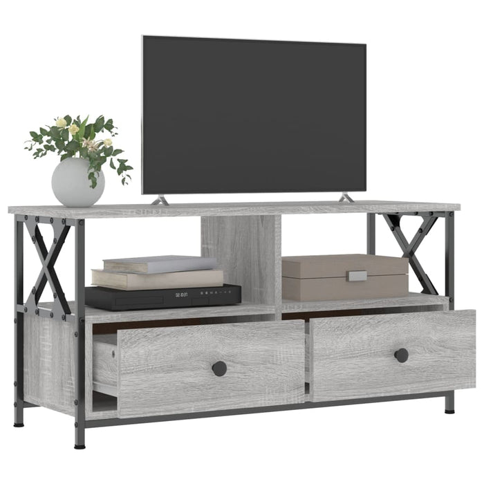 Comodă TV, sonoma gri, 90x33x45 cm, lemn prelucrat & fier - WALTI WALTI