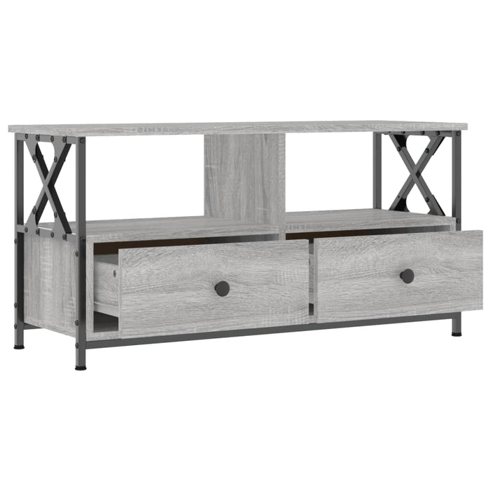 Comodă TV, sonoma gri, 90x33x45 cm, lemn prelucrat & fier - WALTI WALTI