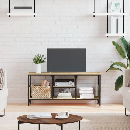Comodă TV, stejar sonoma, 100x35x45 cm, lemn prelucrat & fier - WALTI WALTI