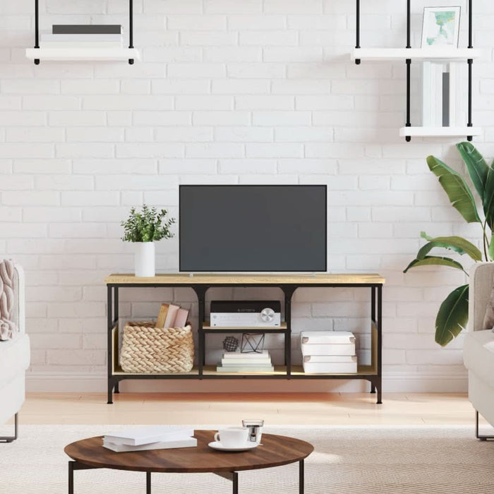 Comodă TV, stejar sonoma, 100x35x45 cm, lemn prelucrat & fier - WALTI WALTI