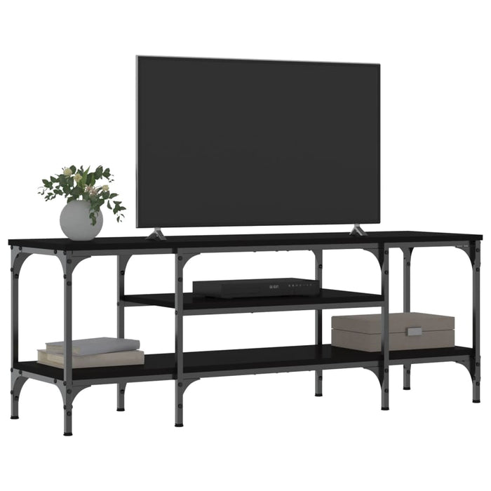 Comodă TV, negru, 121x35x45 cm, lemn prelucrat & fier - WALTI WALTI
