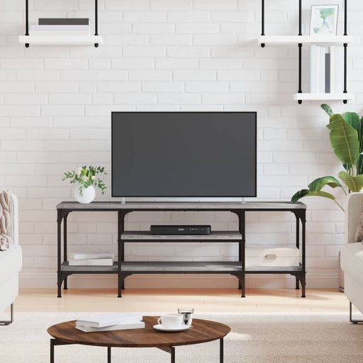 Comodă TV, sonoma gri, 121x35x45 cm, lemn prelucrat & fier - WALTI WALTI