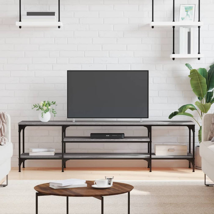 Comodă TV, sonoma gri, 161x35x45 cm, lemn prelucrat & fier - WALTI WALTI