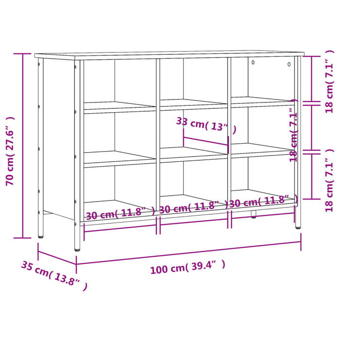 Pantofar, gri sonoma, 100x35x70 cm, lemn compozit - WALTI WALTI