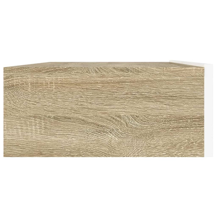 Comodă TV cu lumini LED, alb/stejar sonoma, 90x35x15,5 cm WALTI