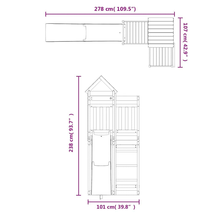 Set de joacă pentru exterior, lemn masiv de douglas - WALTI WALTI