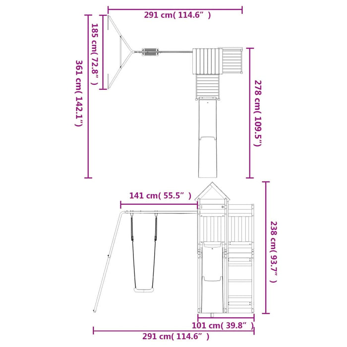 Set de joacă pentru exterior, lemn masiv de douglas - WALTI WALTI