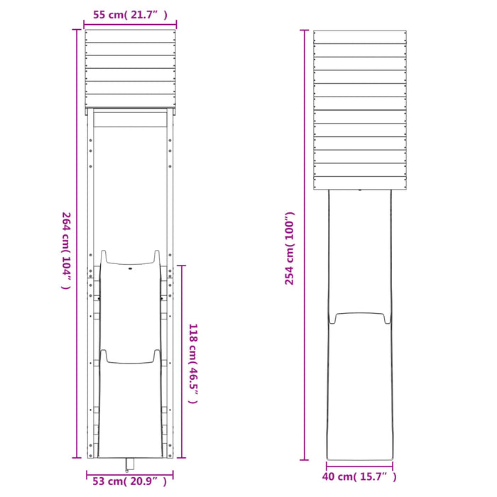 Set de joacă pentru exterior, lemn de pin impregnat - WALTI WALTI