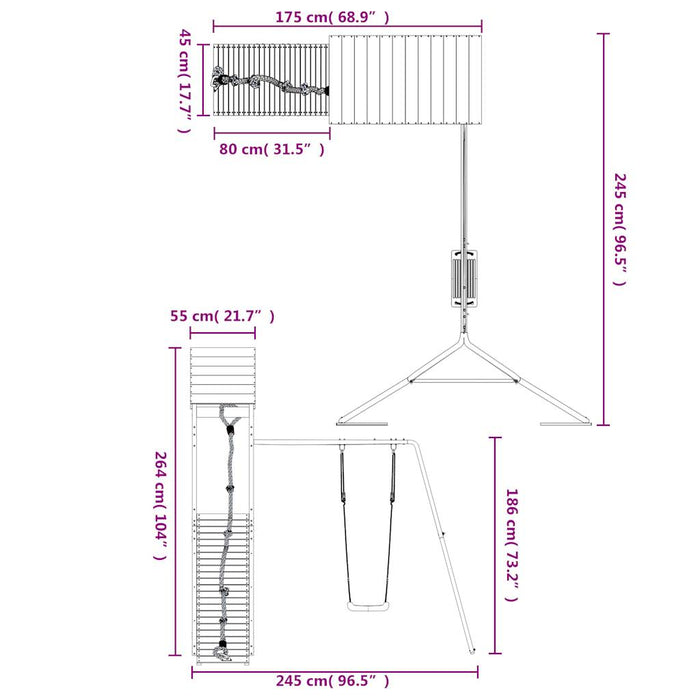Set de joacă pentru exterior, lemn de pin impregnat WALTI