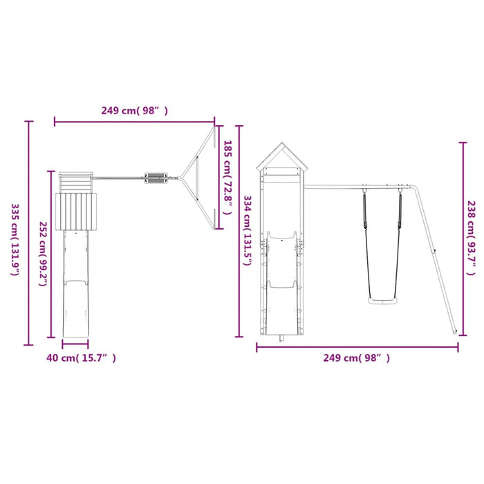 Set de joacă pentru exterior, lemn de pin impregnat - WALTI WALTI