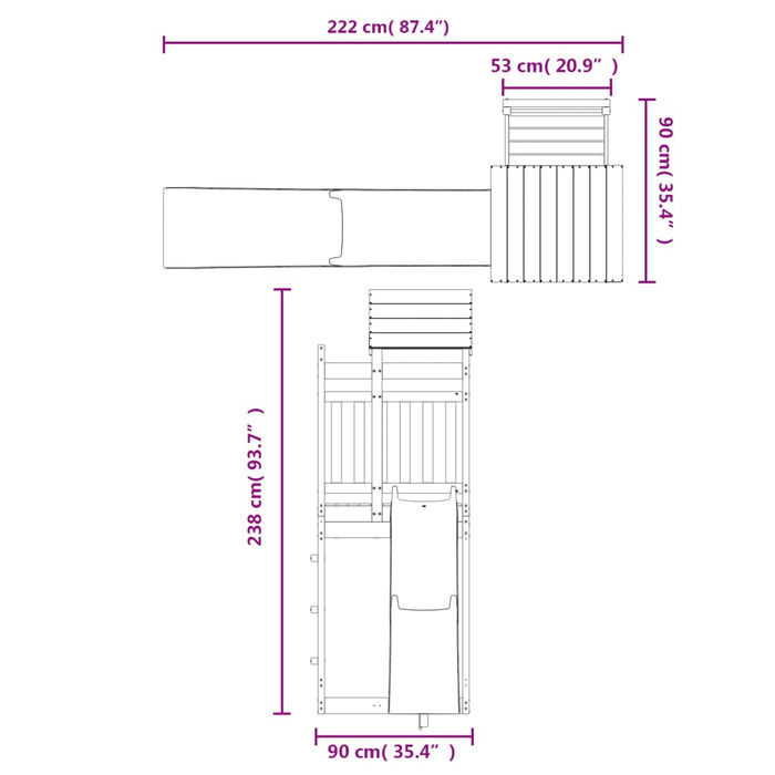 Set de joacă pentru exterior, lemn masiv de pin - WALTI WALTI