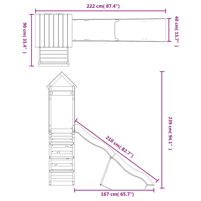 Set de joacă pentru exterior, lemn de pin impregnat - WALTI WALTI