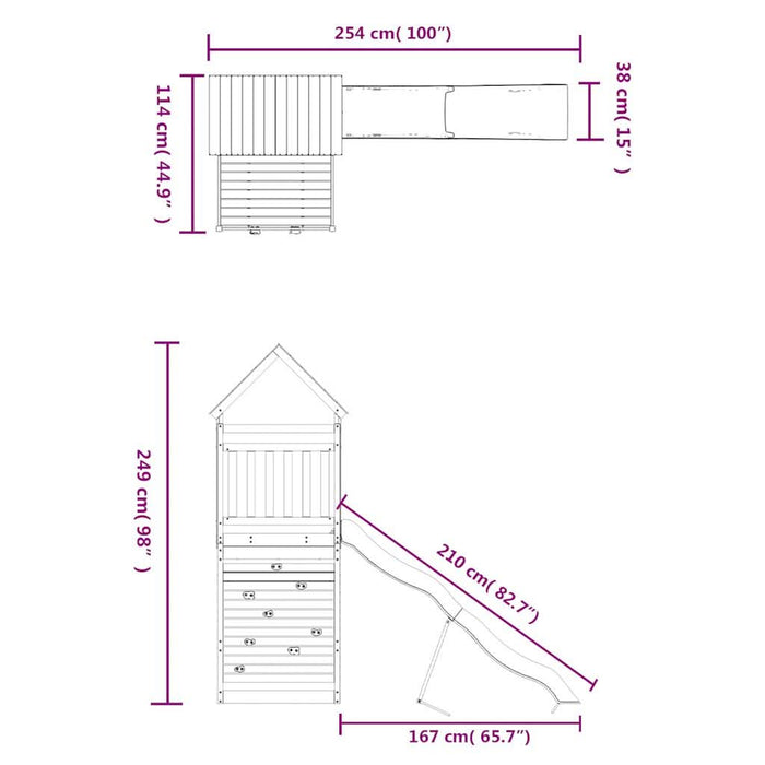 Set de joacă pentru exterior, lemn masiv de pin - WALTI WALTI