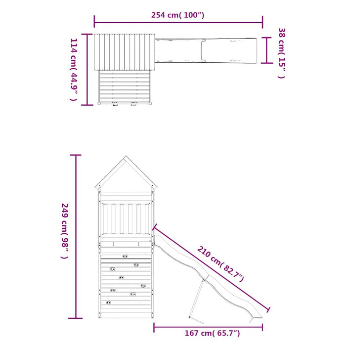Set de joacă pentru exterior, lemn de pin impregnat - WALTI WALTI