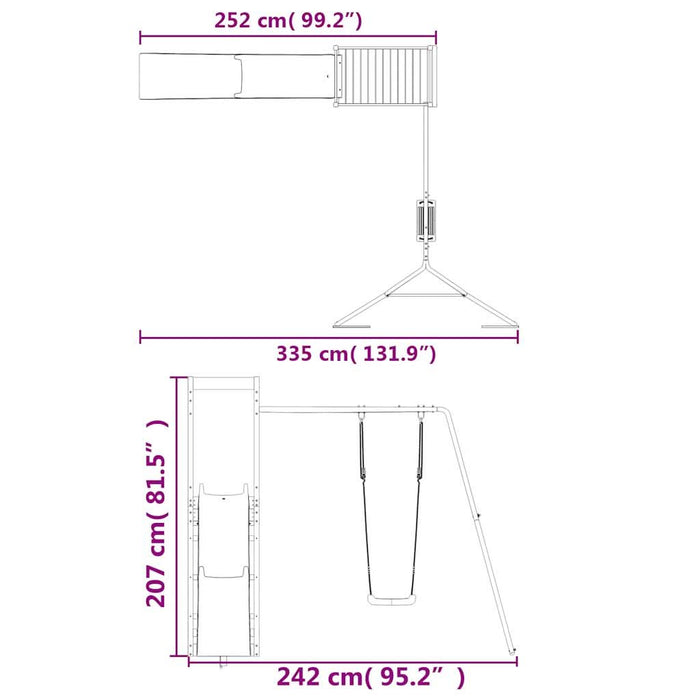 Set de joacă pentru exterior, lemn masiv de pin - WALTI WALTI