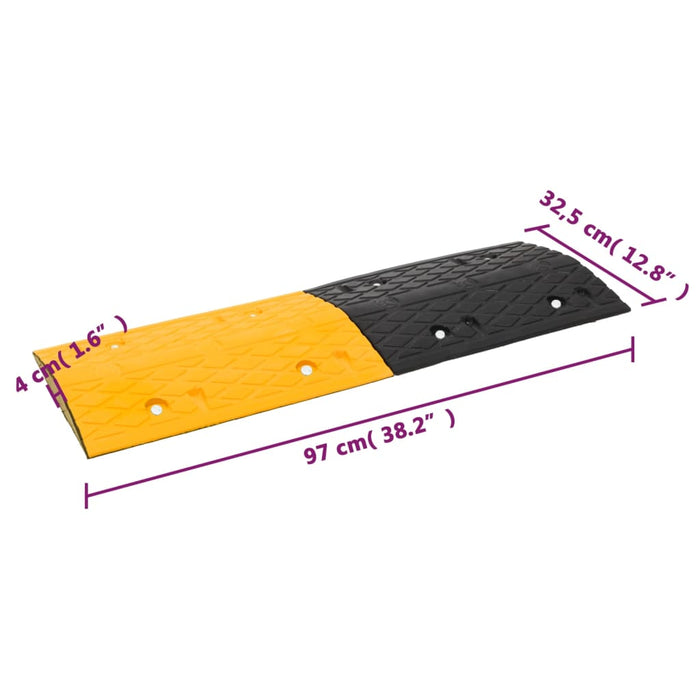 Prag limitator de viteză galben&negru, 226x32,5x4 cm, cauciuc - WALTI WALTI