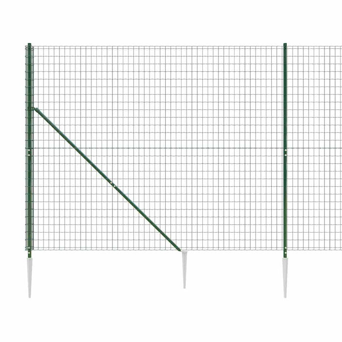 Gard plasă de sârmă cu țăruși de fixare, verde, 1,6x25 m - WALTI WALTI