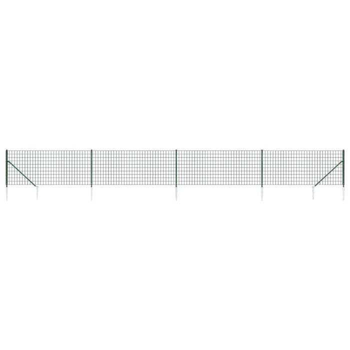 Gard plasă de sârmă cu țăruși de fixare, verde, 1x10 m WALTI