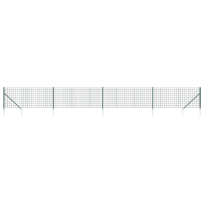 Gard plasă de sârmă cu țăruși de fixare, verde, 0,8x10 m - WALTI WALTI