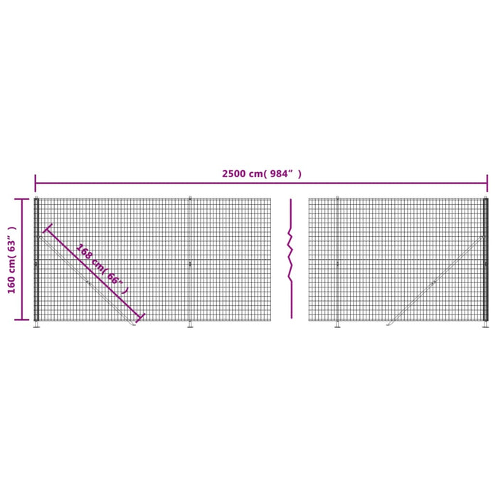 Gard plasă de sârmă cu bordură, verde, 1,6x25 m - WALTI WALTI