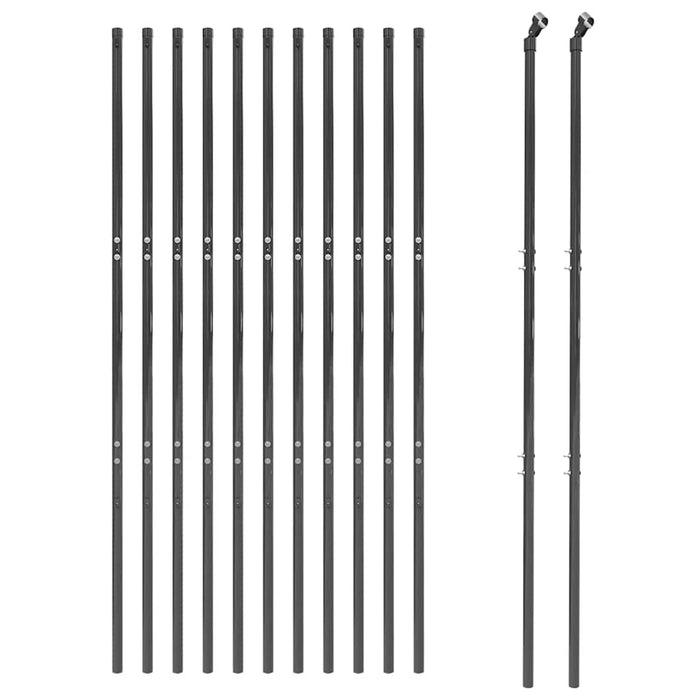 Gard plasă de sârmă, antracit, 2x25 m, oțel galvanizat - WALTI WALTI