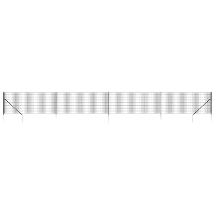 Gard plasă de sârmă cu țăruși de fixare, antracit, 1x10 m - WALTI WALTI