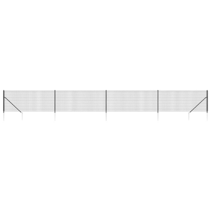 Gard plasă de sârmă cu țăruși de fixare, antracit, 1,1x10 m - WALTI WALTI