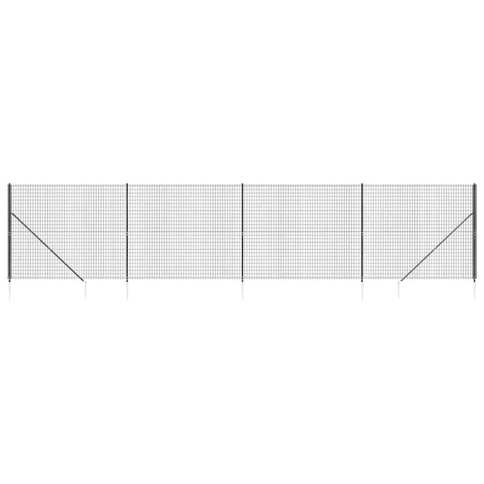 Gard plasă de sârmă cu țăruși de fixare, antracit, 1,4x10 m - WALTI WALTI