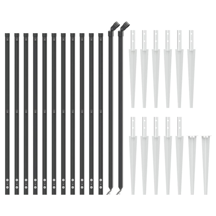 Gard plasă de sârmă cu țăruși de fixare, antracit, 1x25 m - WALTI WALTI