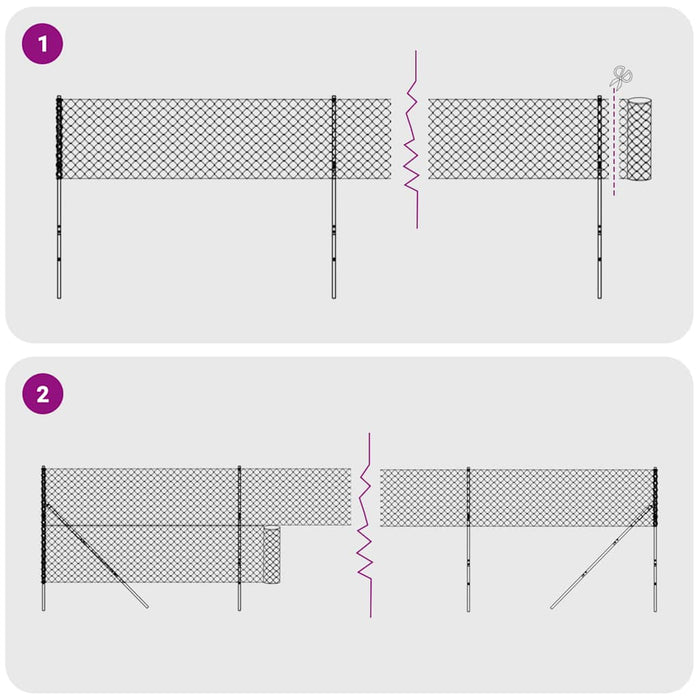 Gard plasă de sârmă cu țăruși de fixare, antracit, 1,8x25 m WALTI