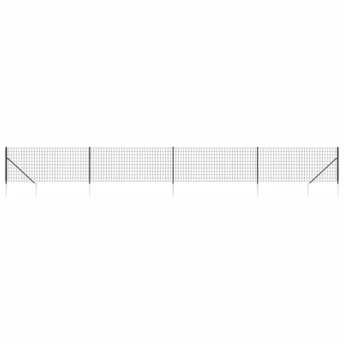 Gard plasă de sârmă cu țăruși de fixare, antracit, 0,8x10 m - WALTI WALTI