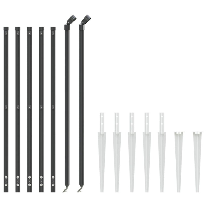 Gard plasă de sârmă cu țăruși de fixare, antracit, 1x10 m - WALTI WALTI