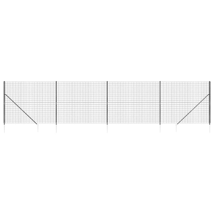 Gard plasă de sârmă cu țăruși de fixare, antracit, 1,4x10 m - WALTI WALTI