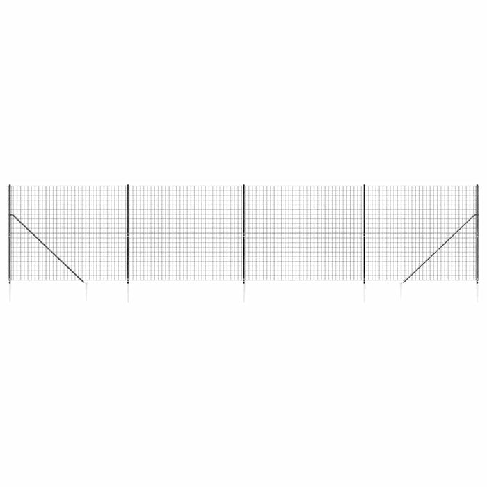 Gard plasă de sârmă cu țăruși de fixare, antracit, 1,6x10 m - WALTI WALTI