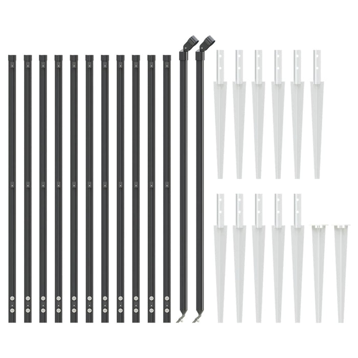 Gard plasă de sârmă cu țăruși de fixare, antracit, 1x25 m - WALTI WALTI