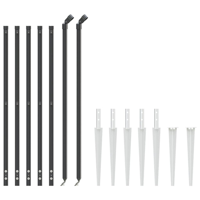Gard plasă de sârmă cu țăruși de fixare, antracit, 1x10 m - WALTI WALTI