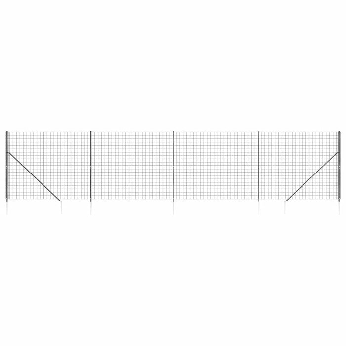 Gard plasă de sârmă cu țăruși de fixare, antracit, 2,2x10 m WALTI