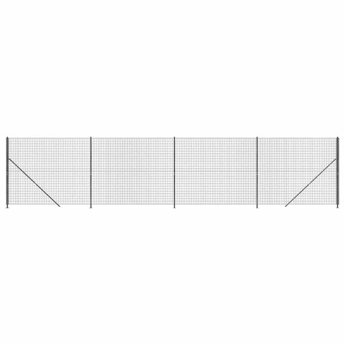 Gard plasă de sârmă cu bordură, antracit, 2,2x10 m WALTI