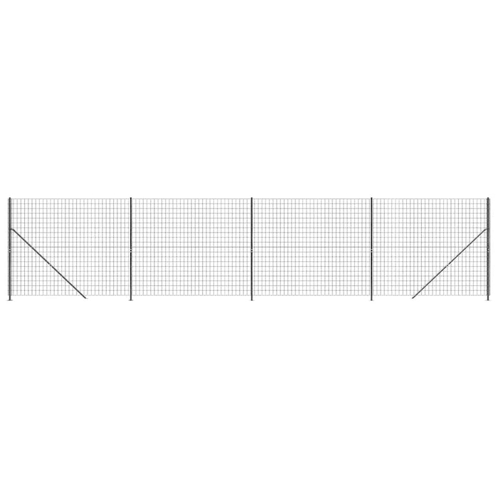 Gard plasă de sârmă cu bordură, antracit, 1,8x10 m WALTI