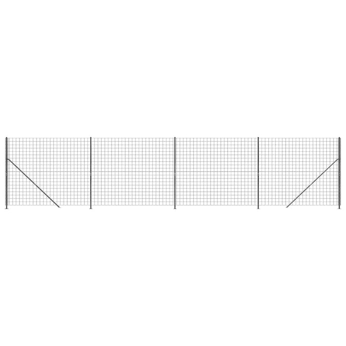 Gard plasă de sârmă cu bordură, antracit, 1,4x10 m - WALTI WALTI