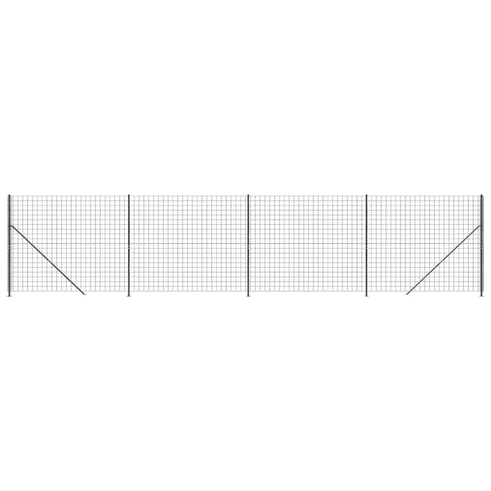 Gard plasă de sârmă cu bordură, antracit, 2x10 m - WALTI WALTI