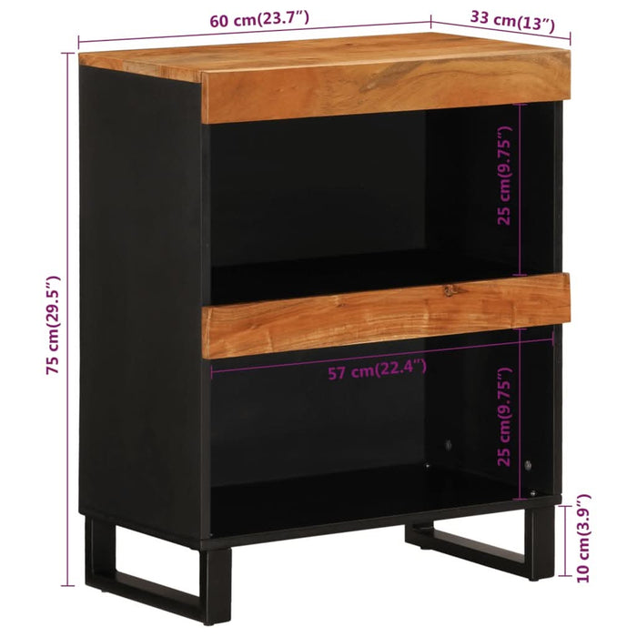 Dulap lateral, 60x33x75 cm, lemn masiv de acacia - WALTI WALTI