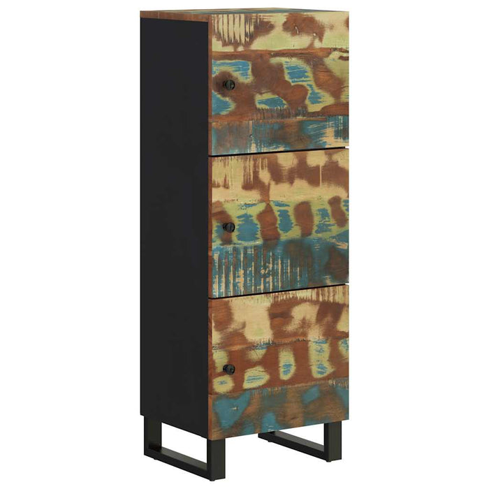 Dulap înalt cu 3 uși, 40x33x110 cm, lemn masiv recuperat & fier WALTI
